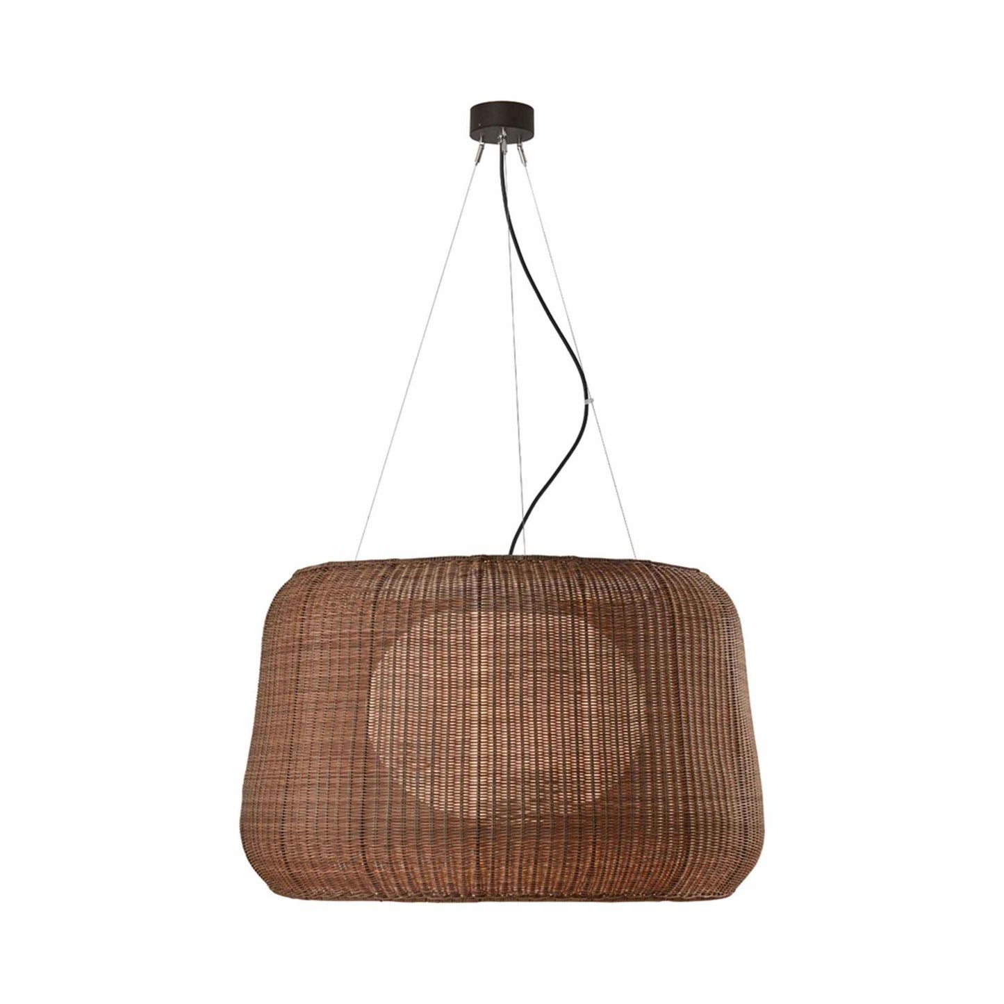 Fora Outdoor Pendant Light in Rattan Brown (Large/Dimmable).