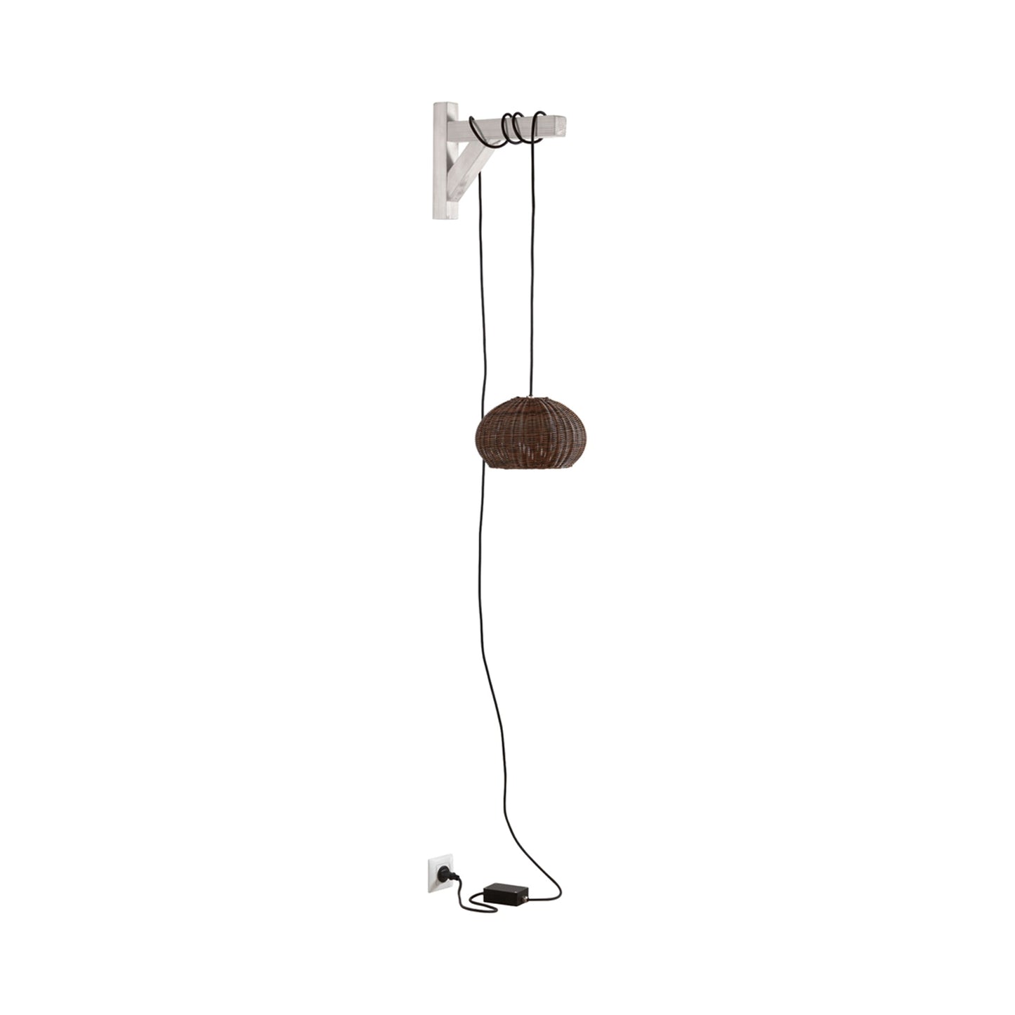 Garota Outdoor LED Hang Pendant Light in Graphite Brown/Brown.