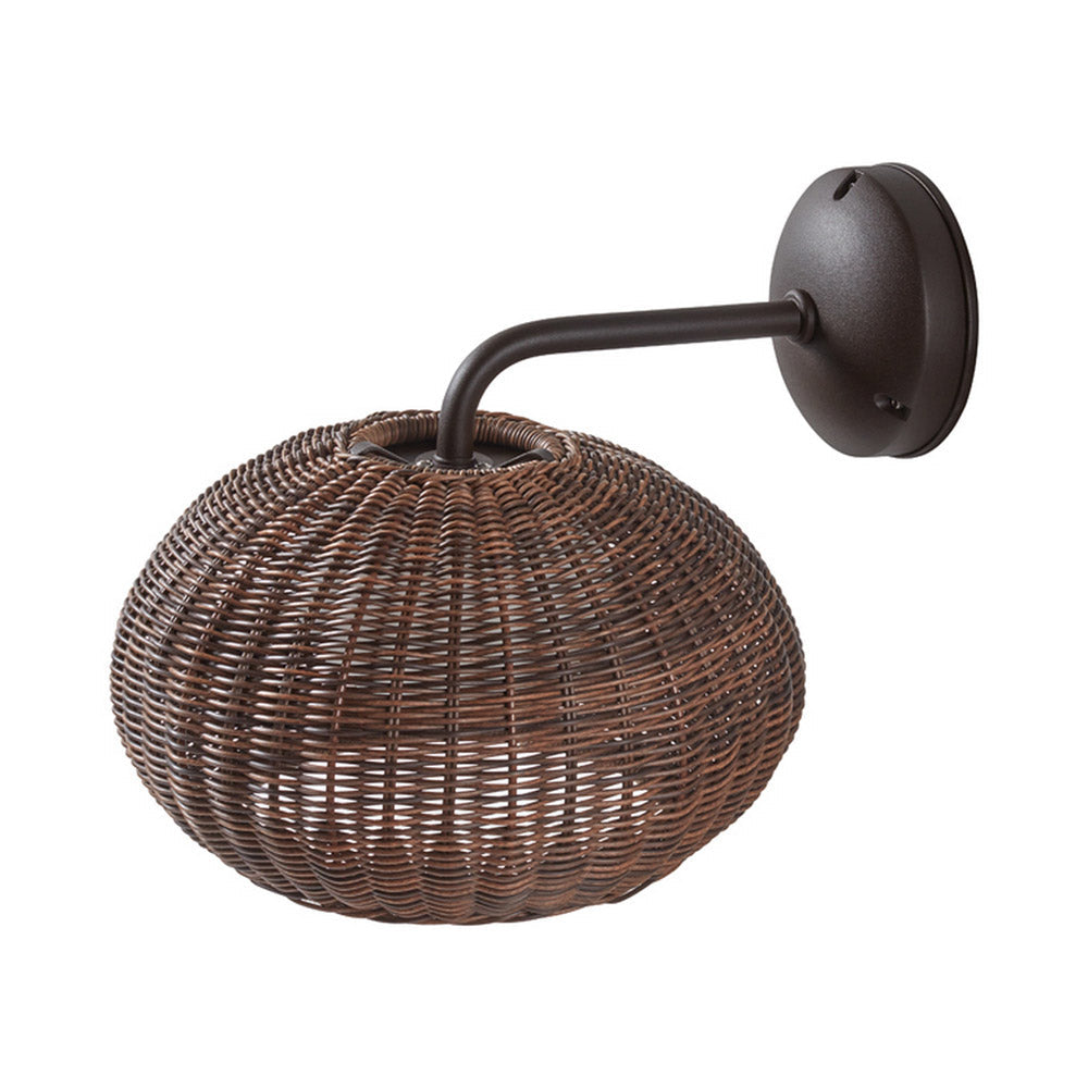 Garota Outdoor LED Wall Light in Graphite Brown/Brown.