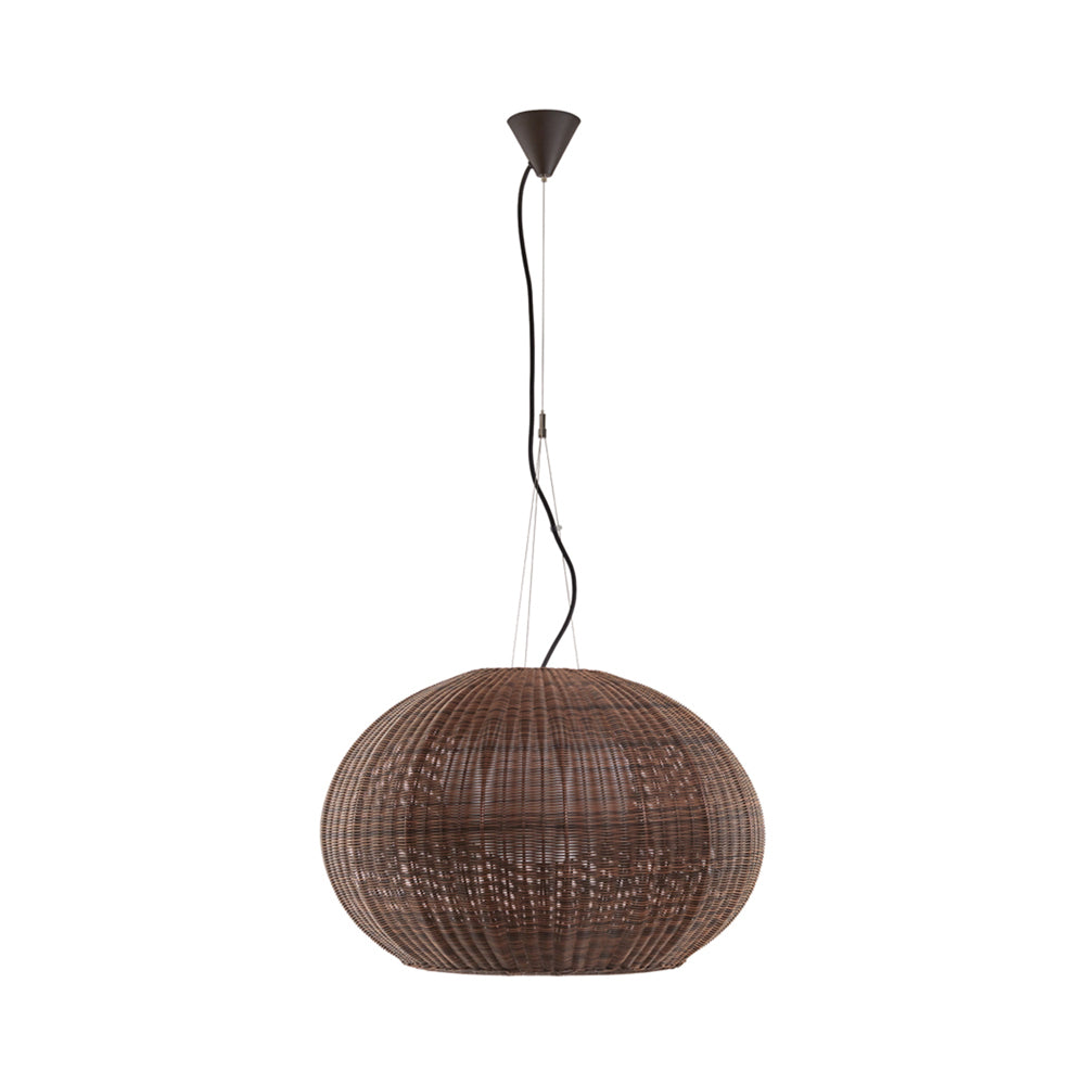Garota Outdoor Pendant Light in Graphite Brown/Brown.