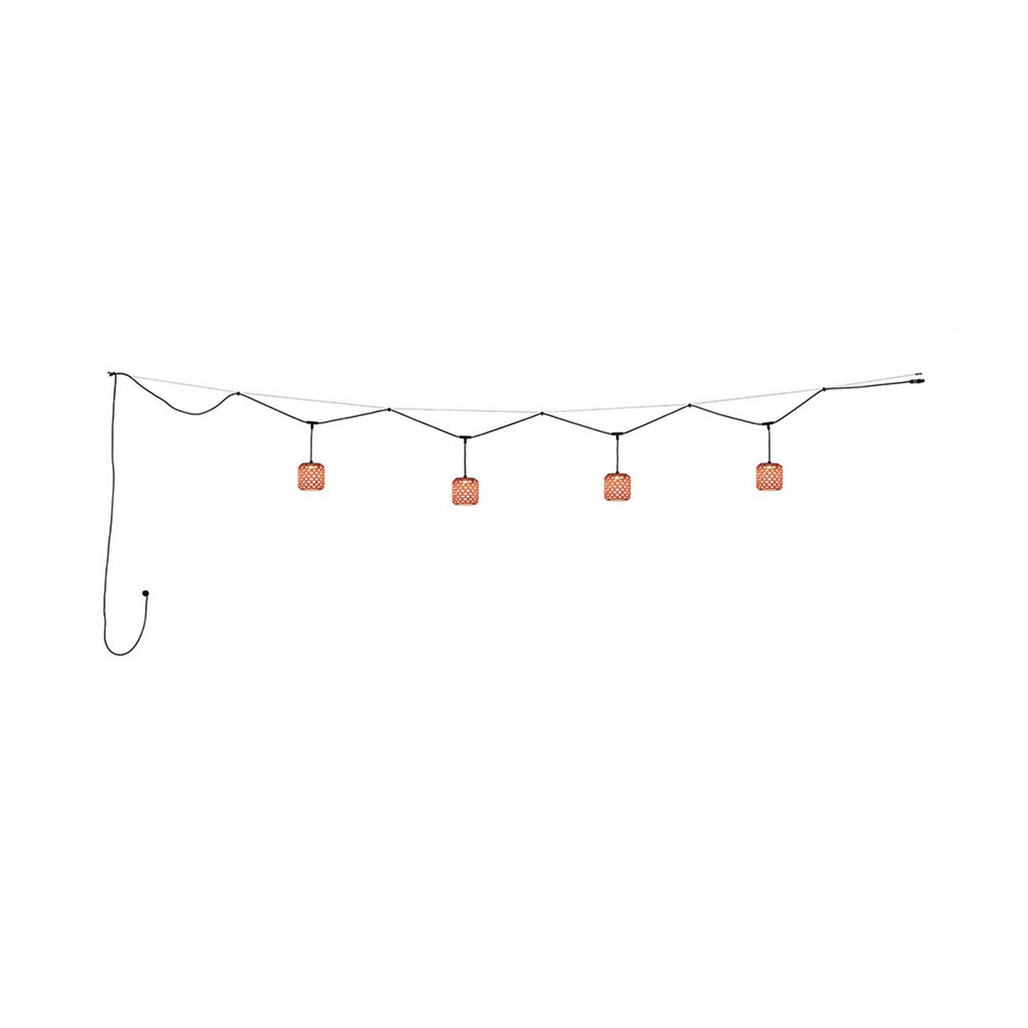 Nans Outdoor LED Catenary Pendant Light in Red.