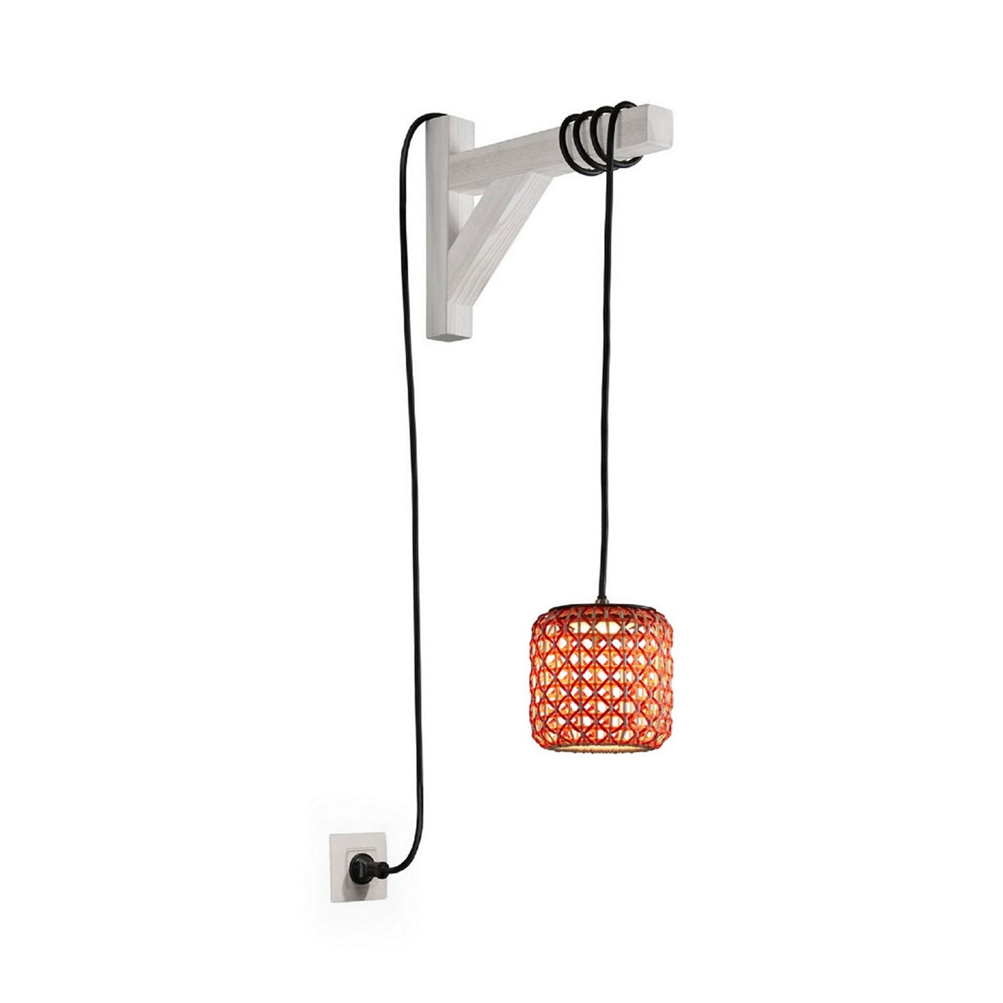 Nans Outdoor LED Hanging Pendant Light in Red.