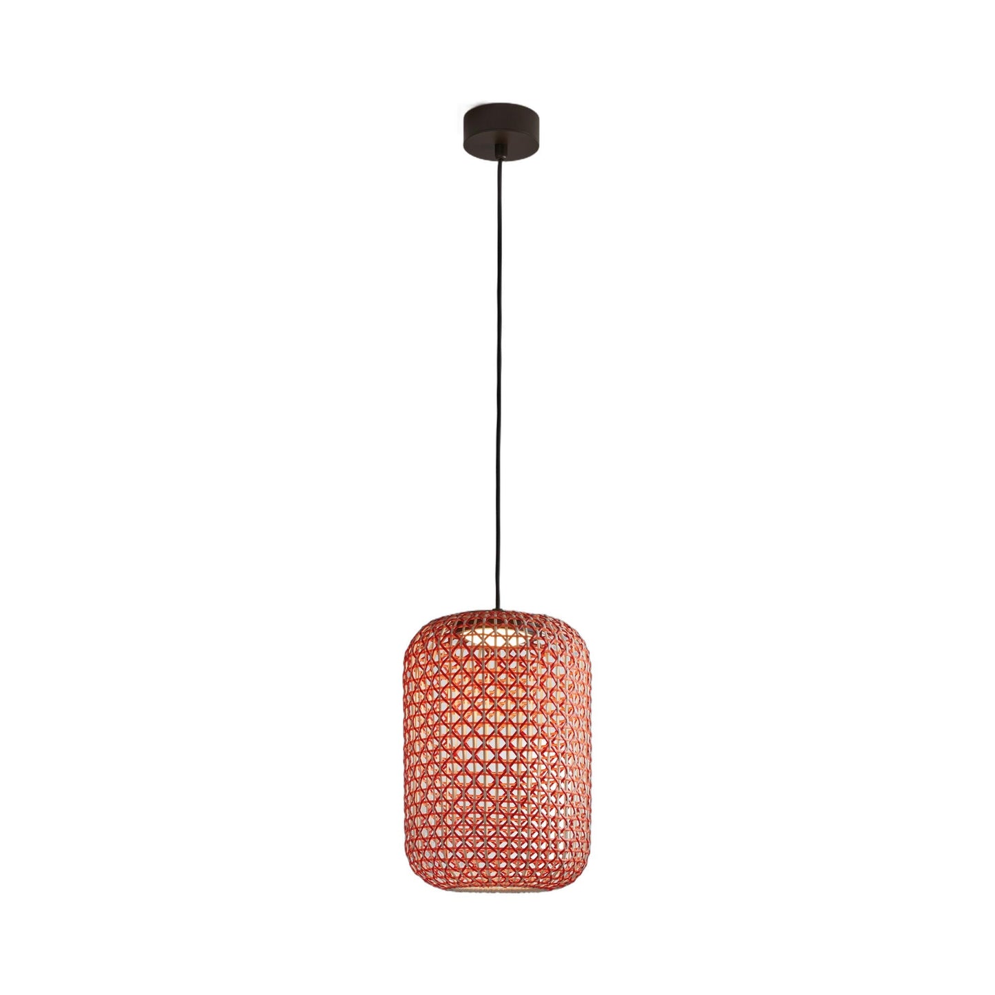 Nans Outdoor LED Pendant Light in Red (17.99-Inch).