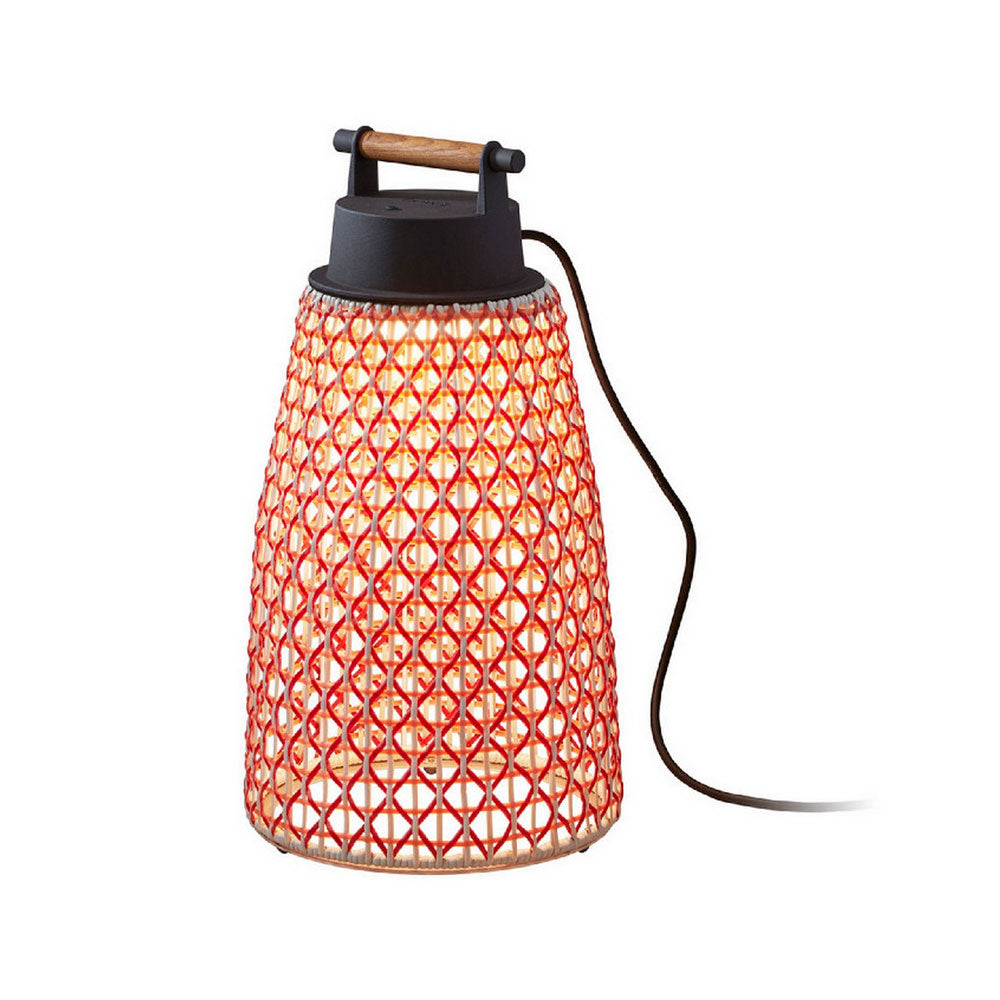 Nans Outdoor LED Portable Table Lamp in Red (Plug-In/Large).