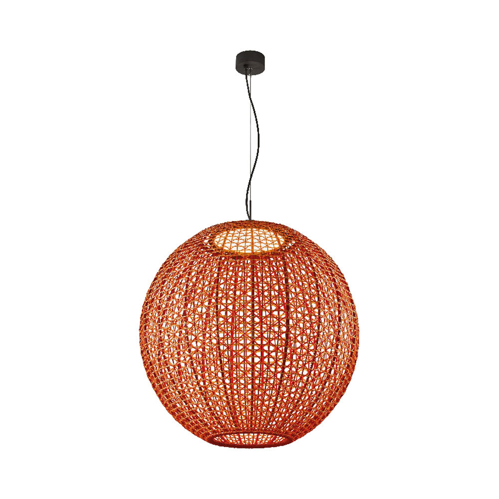 Nans Outdoor Sphere LED Pendant Light in Red (Large).