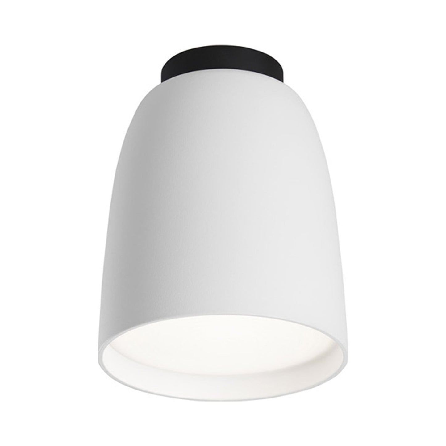 Nut Outdoor LED Flush Mount Ceiling Light in White.