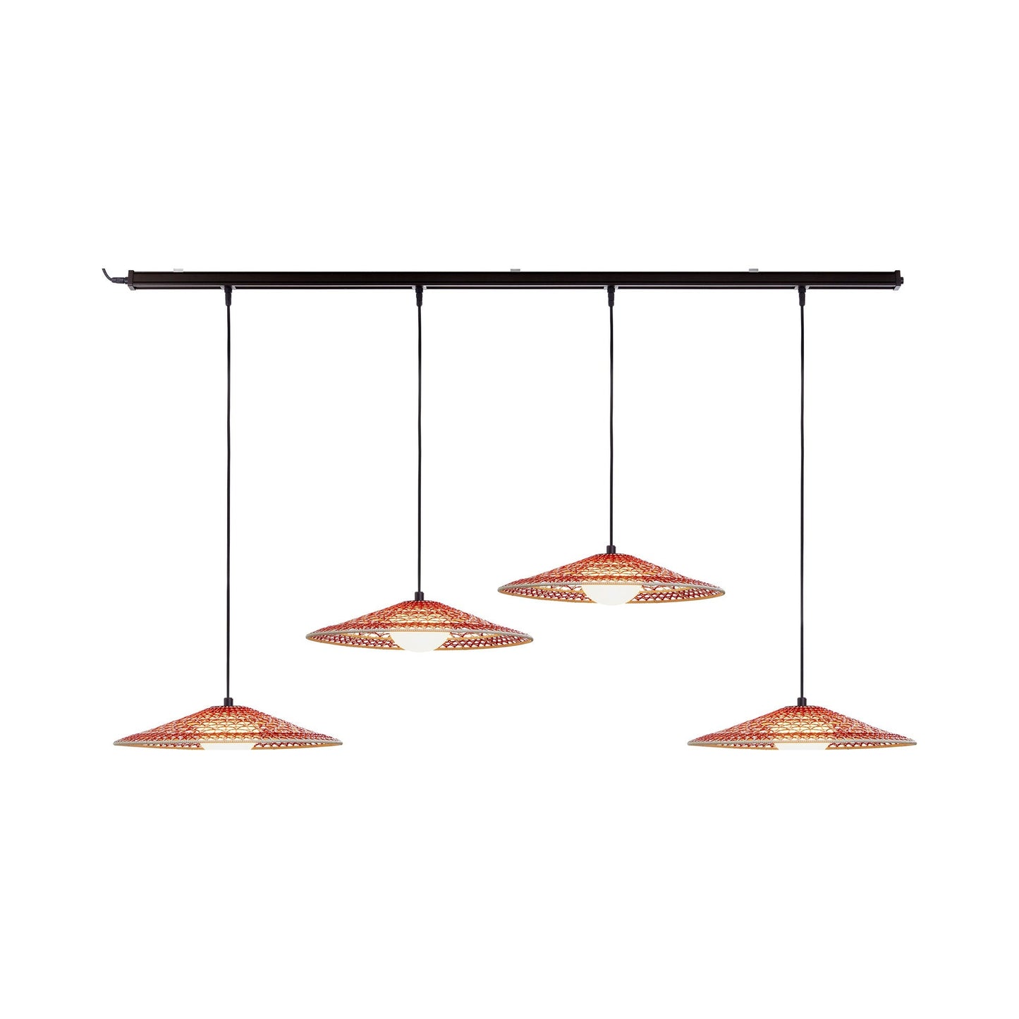 Outrack Nans 55 Outdoor LED Pendant Light in Red.