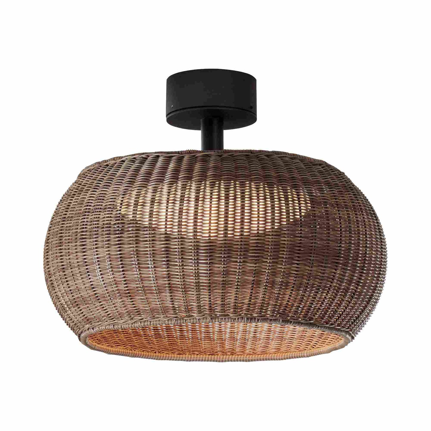 Perris Outdoor LED Flush Mount Ceiling Light in Brown.
