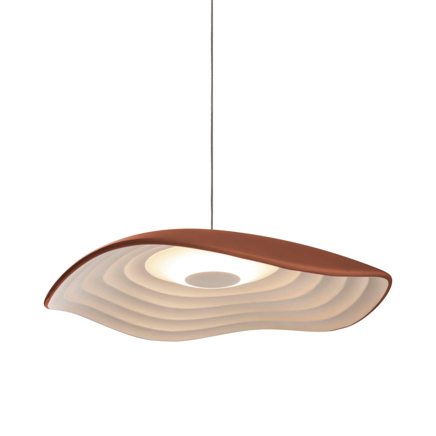 Valentina LED Pendant Light in Terracotta/White.