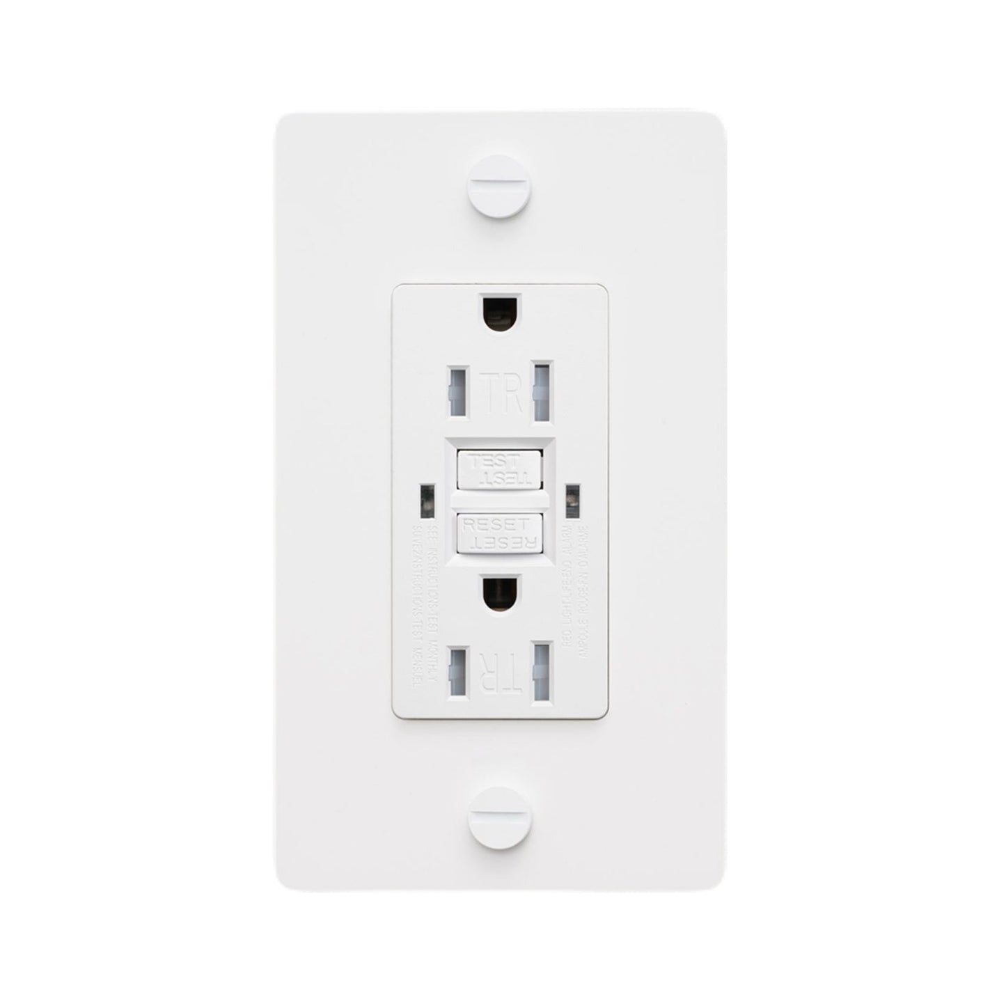 1G Duplex GFCI Outlet in White (Without Logo).