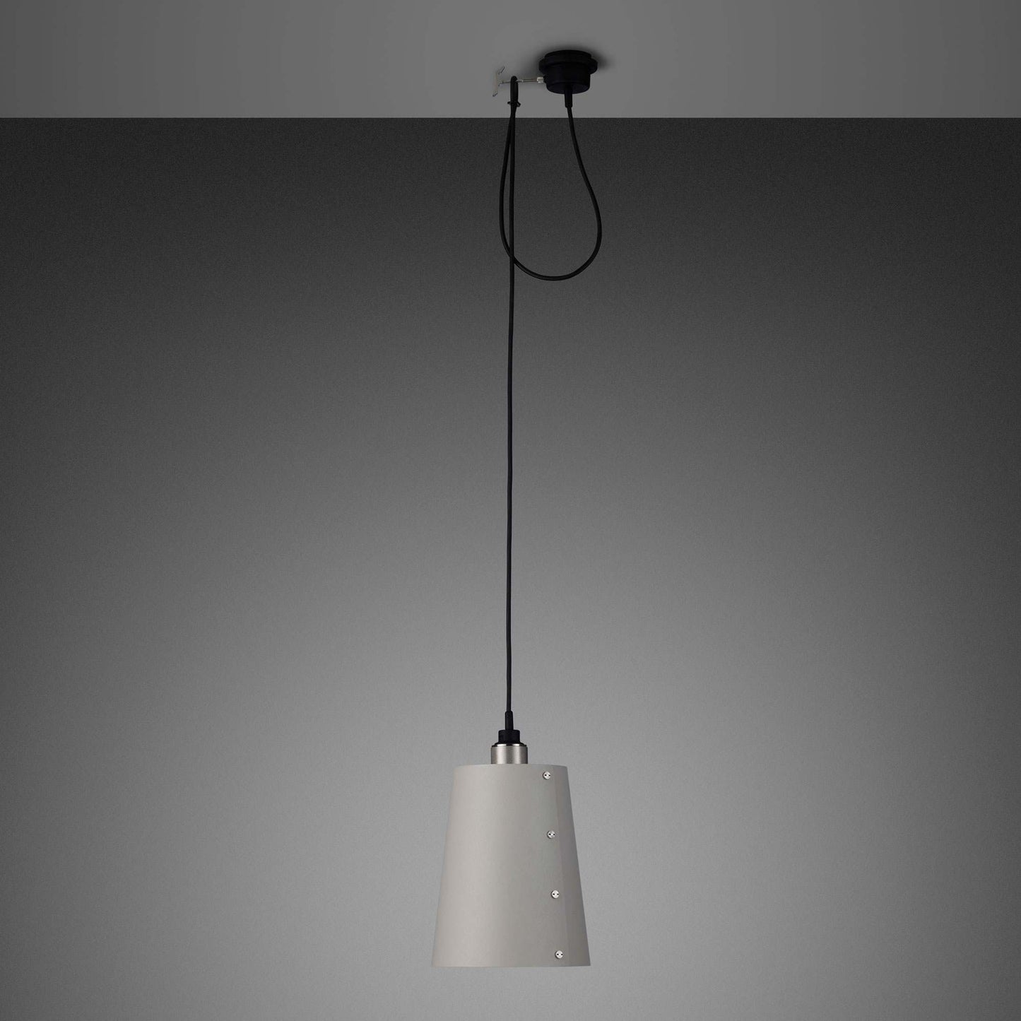 Hooked Pendant Light in Stone/Steel (Large).
