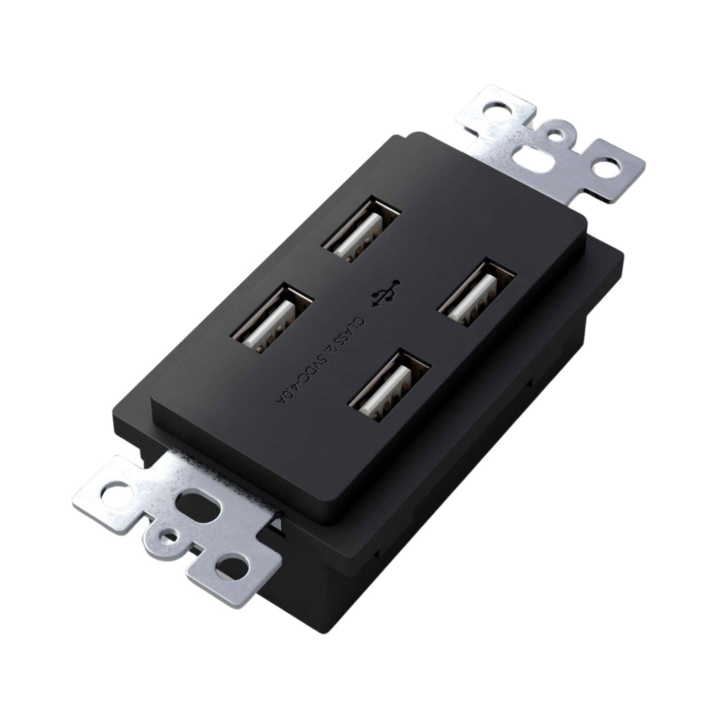 USB Outlet Module in Black.