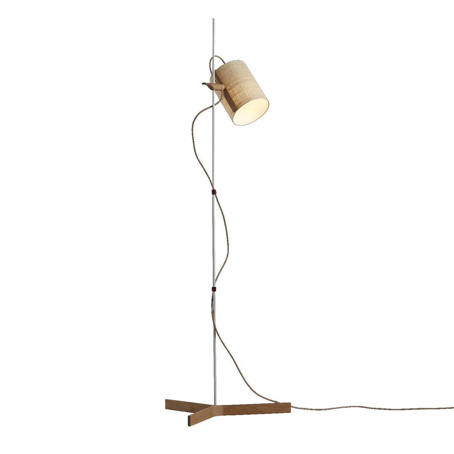 Magnetic Foco Floor Lamp in Nacre/Natural Oak/Saguran.