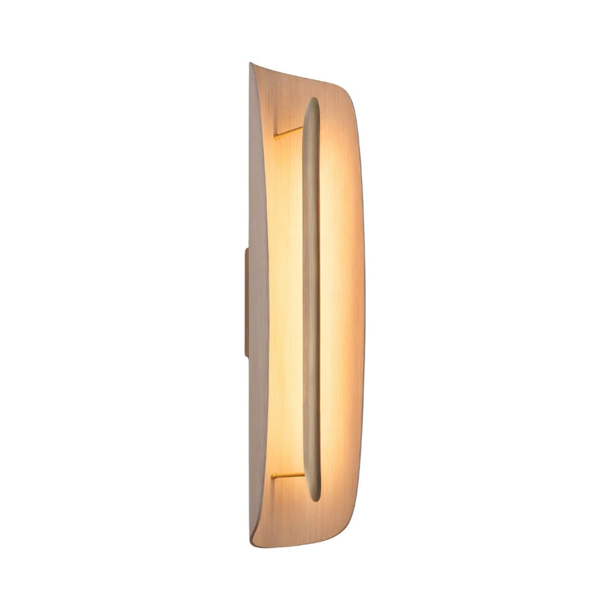 Grata Wall Light in White Washed Oak (Distressed Brass).