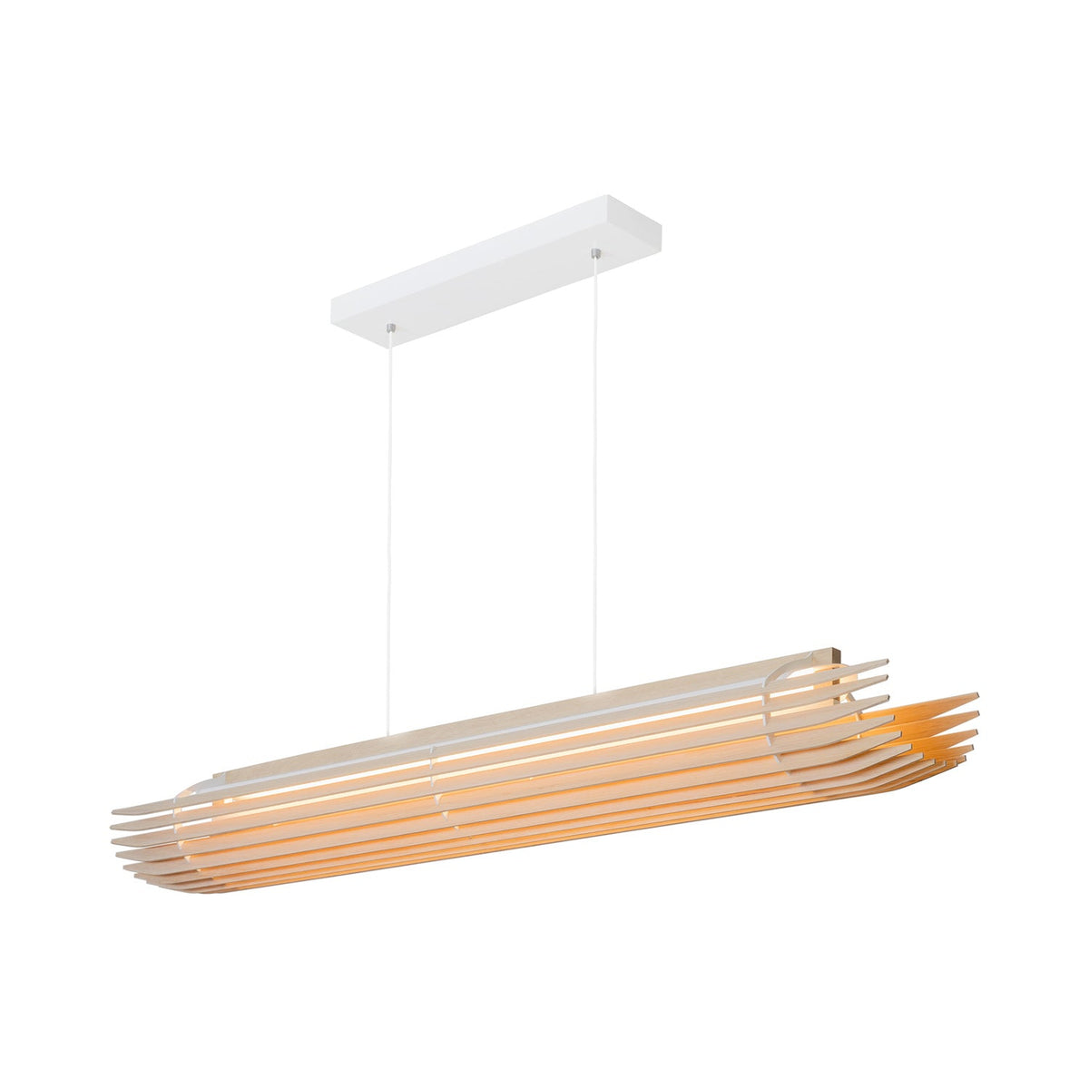 Lex Linear Pendant Light White Washed Oak.