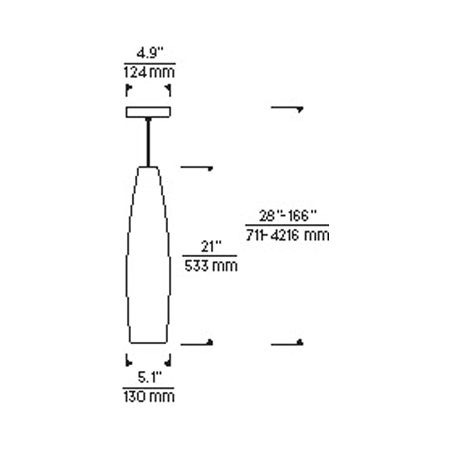 Coda LED Pendant Light - line drawing.