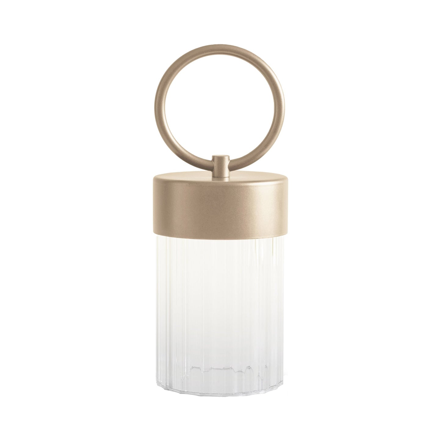 Claretta Outdoor LED Table Lamp in Golden Nickel.