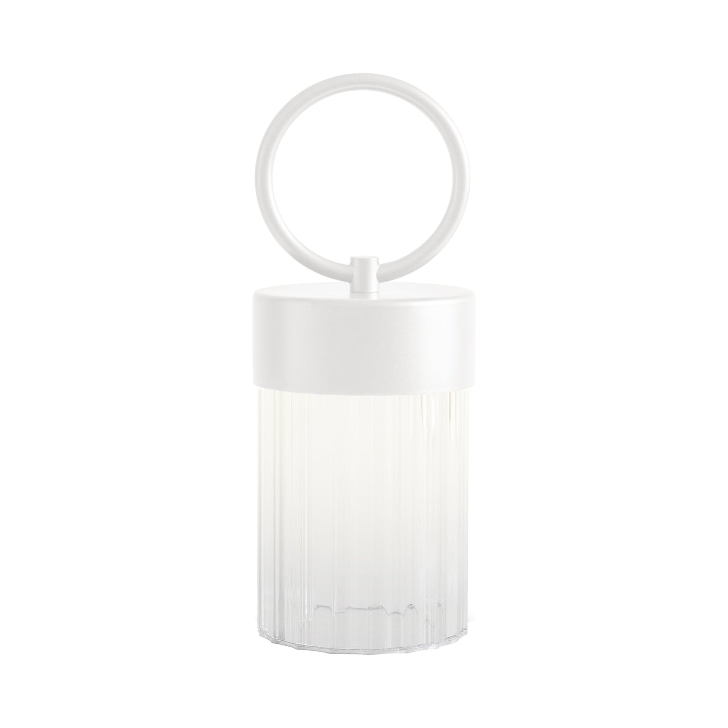 Claretta Outdoor LED Table Lamp in Matt White.