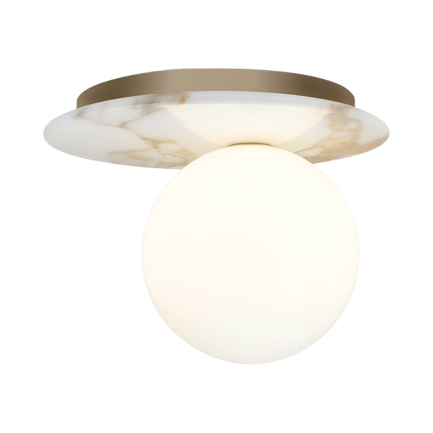 Emma Flush Mount Ceiling Light in White Calacatta.