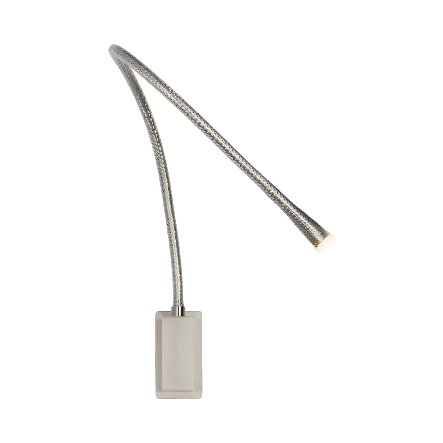 Flexiled LED Wall Light in Satin Nickel/Braided Steel Mesh (35.4-Inch/Without Switch).