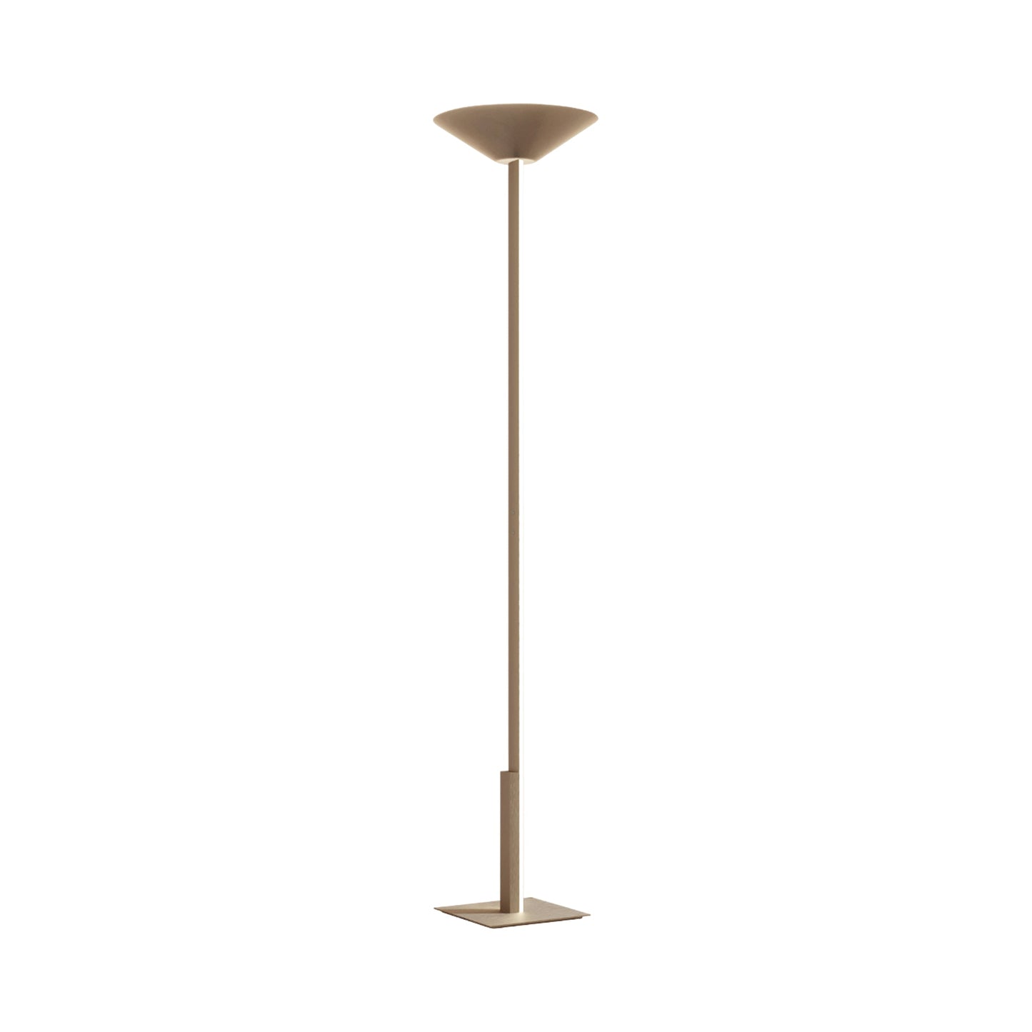 Fly LED Torch Floor Lamp in Satin Golden Nickel.