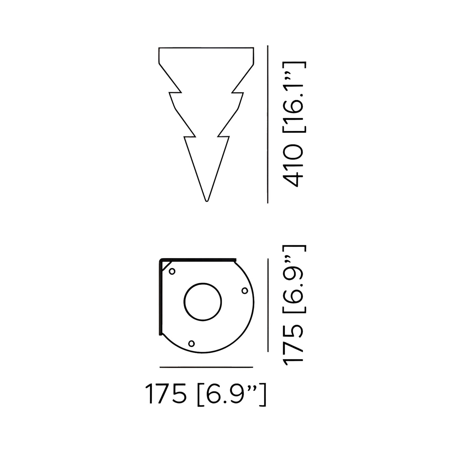 Fly Outdoor Ground Anchoring Accessory - line drawing.