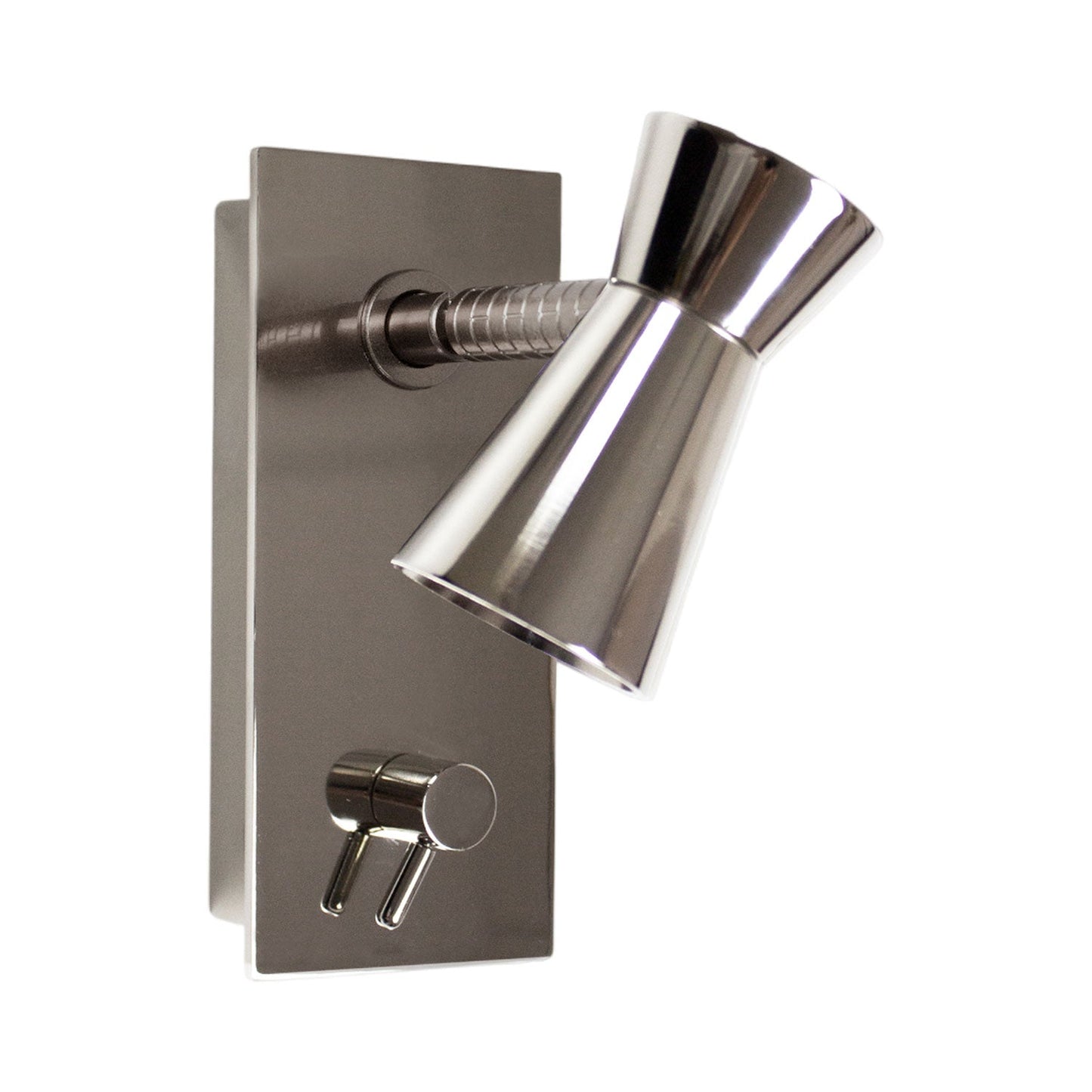 G+T LED Reading Wall Light in Polished Nickel.