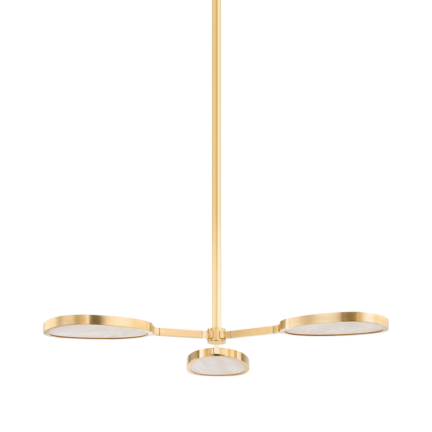 Patras LED Semi Flush Mount Ceiling Light in Vintage Brass.