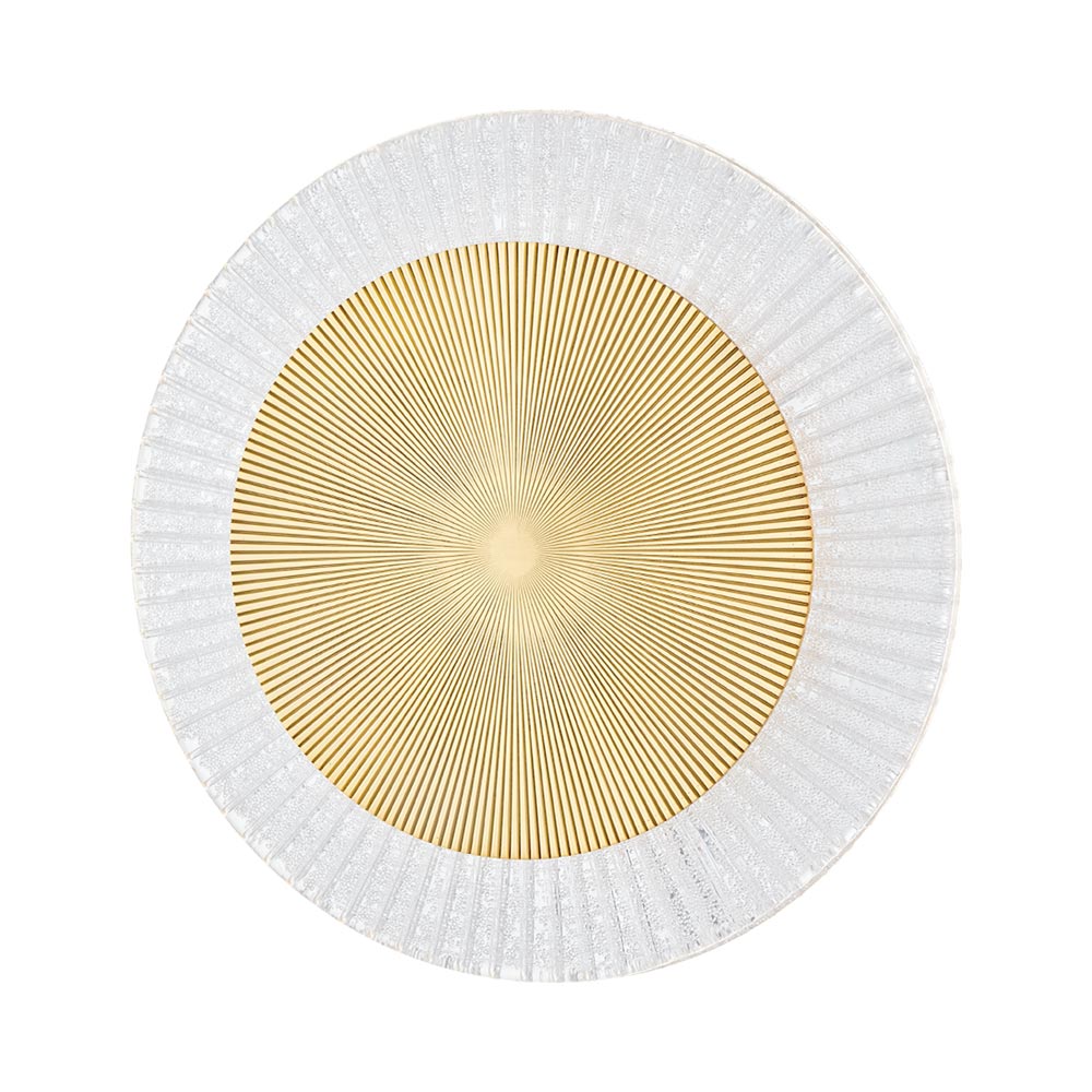 Topaz LED Flush Mount Ceiling Light in Vintage Polished Brass.