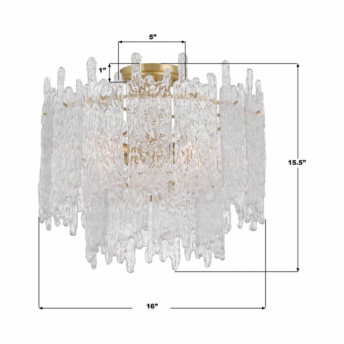 Ackerly Semi Flush Mount Ceiling Light - line drawing.