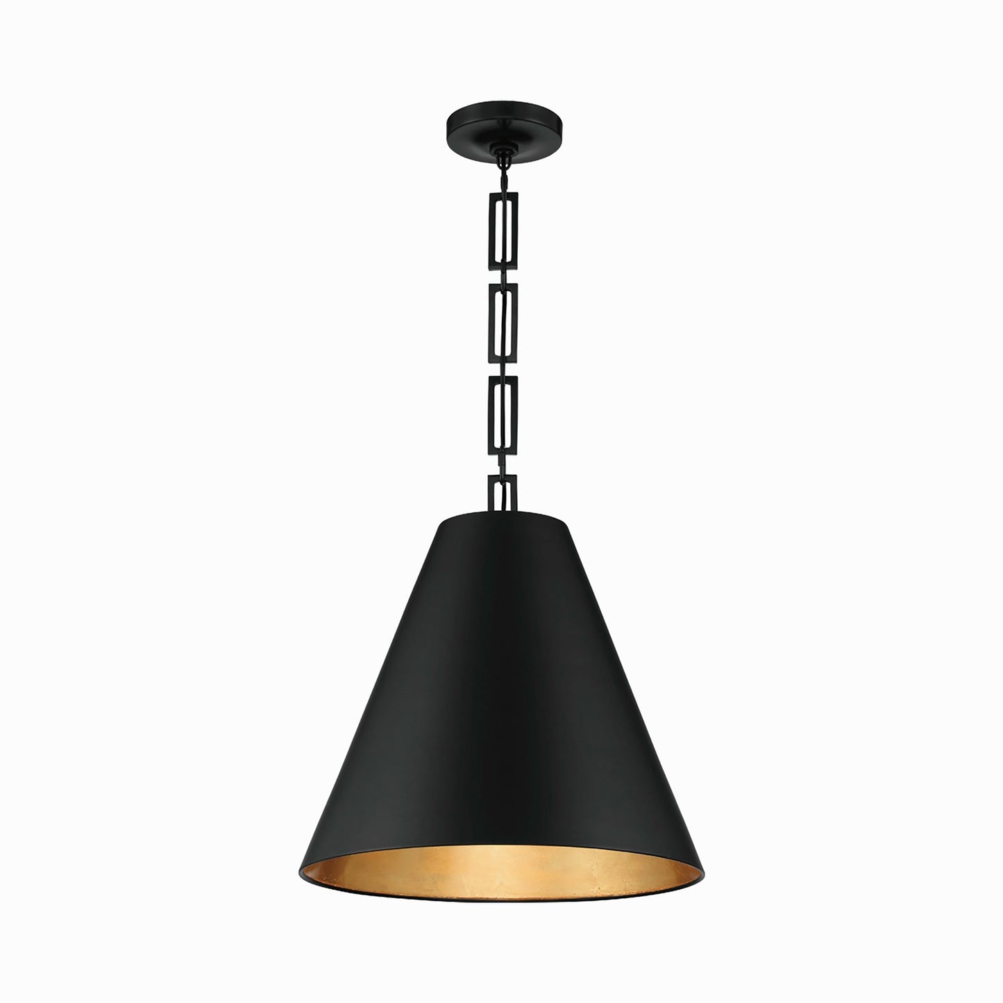 Alston Chandelier in Matte Black/Antique Gold (Large).