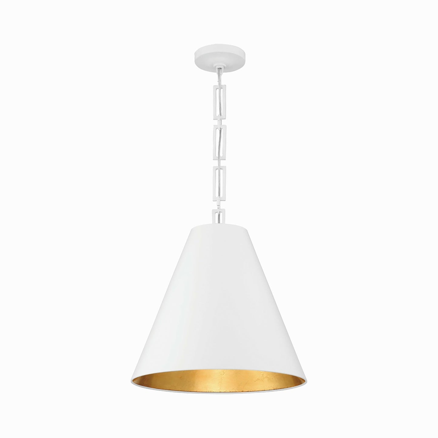 Alston Chandelier in Matte White/Antique Gold (Large).