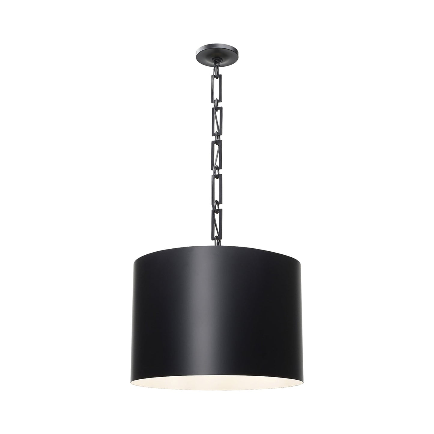 Alston Pendant Light in Matte Black/White (Large).