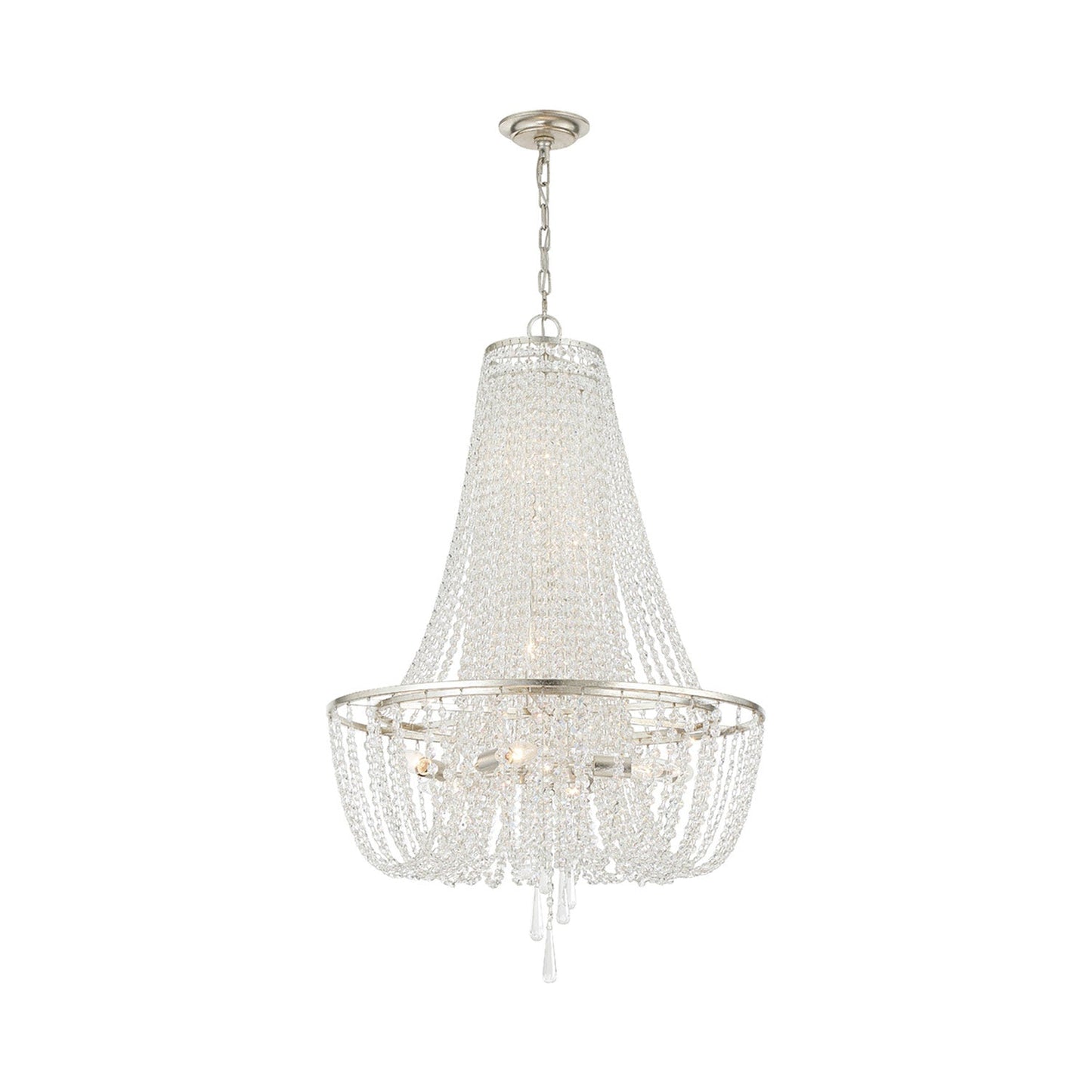 Arcadia Chandelier in Antique Silver (9-Light).
