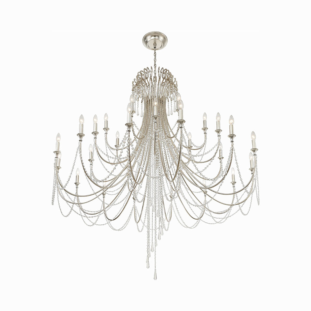 Arcadia Multi-Light Chandelier in Antique Silver (28-Light).