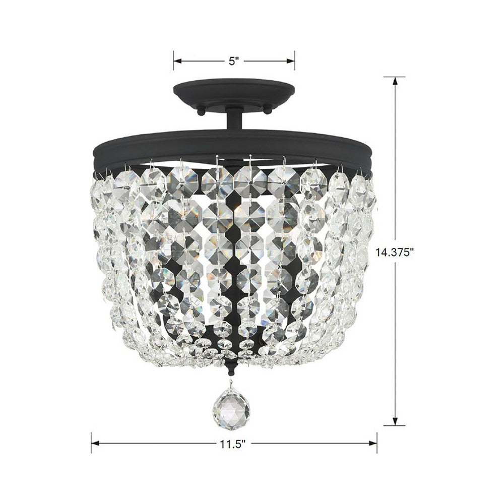 Archer Semi Flush Mount Ceiling Light - line drawing.