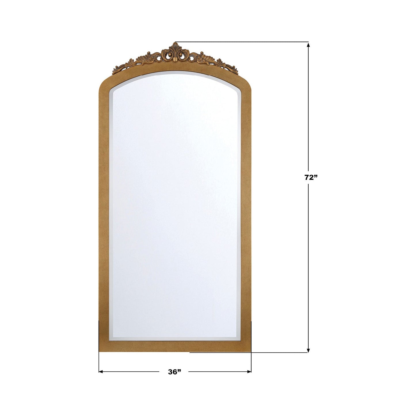 Arden Floor Mirror - line drawing.