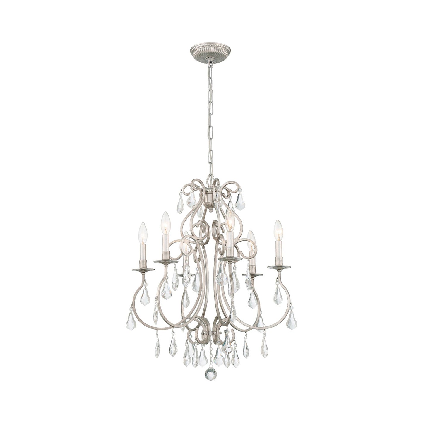 Ashton Chandelier in Olde Silver (Hand Cut Crystal/6-Light).