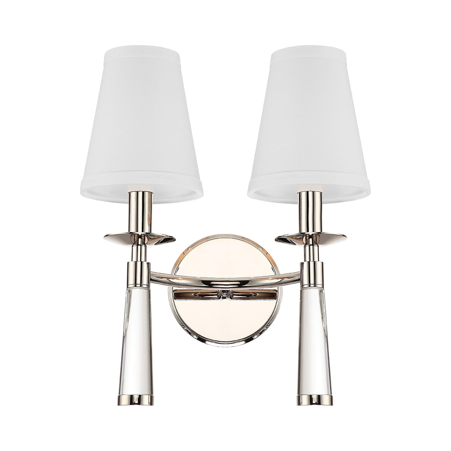 Baxter Wall Light in Polished Nickel (2-Light).