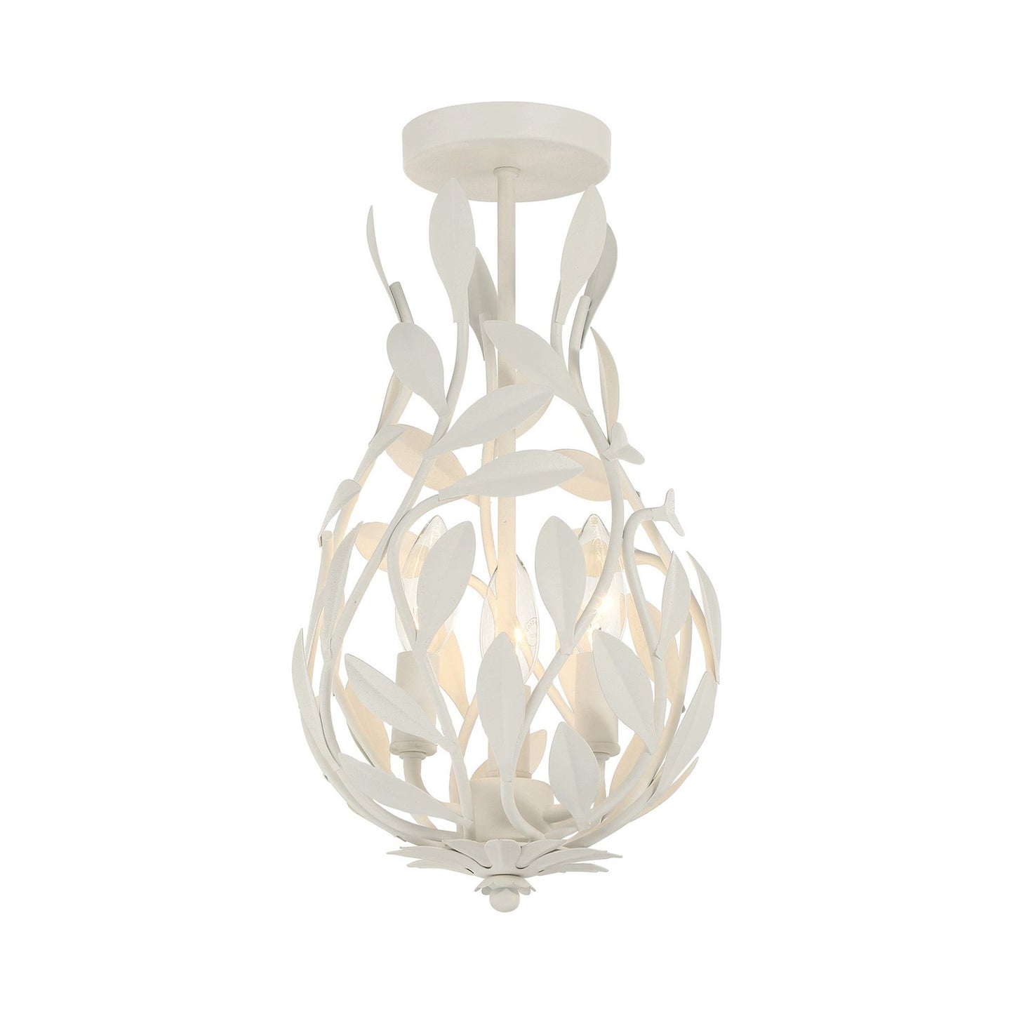 Broche 565 Semi Flush Mount Ceiling Light in Matte White.