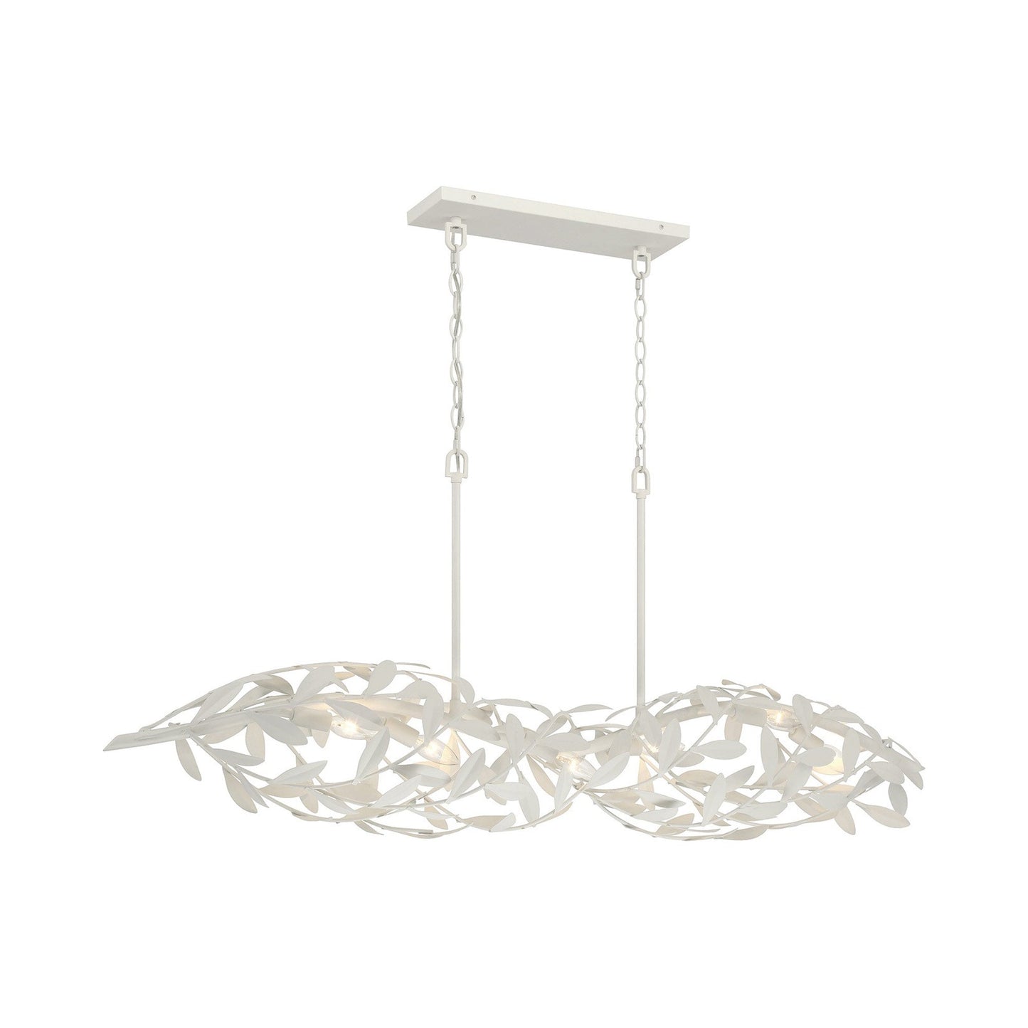 Broche 567 Linear Chandelier in Matte White.