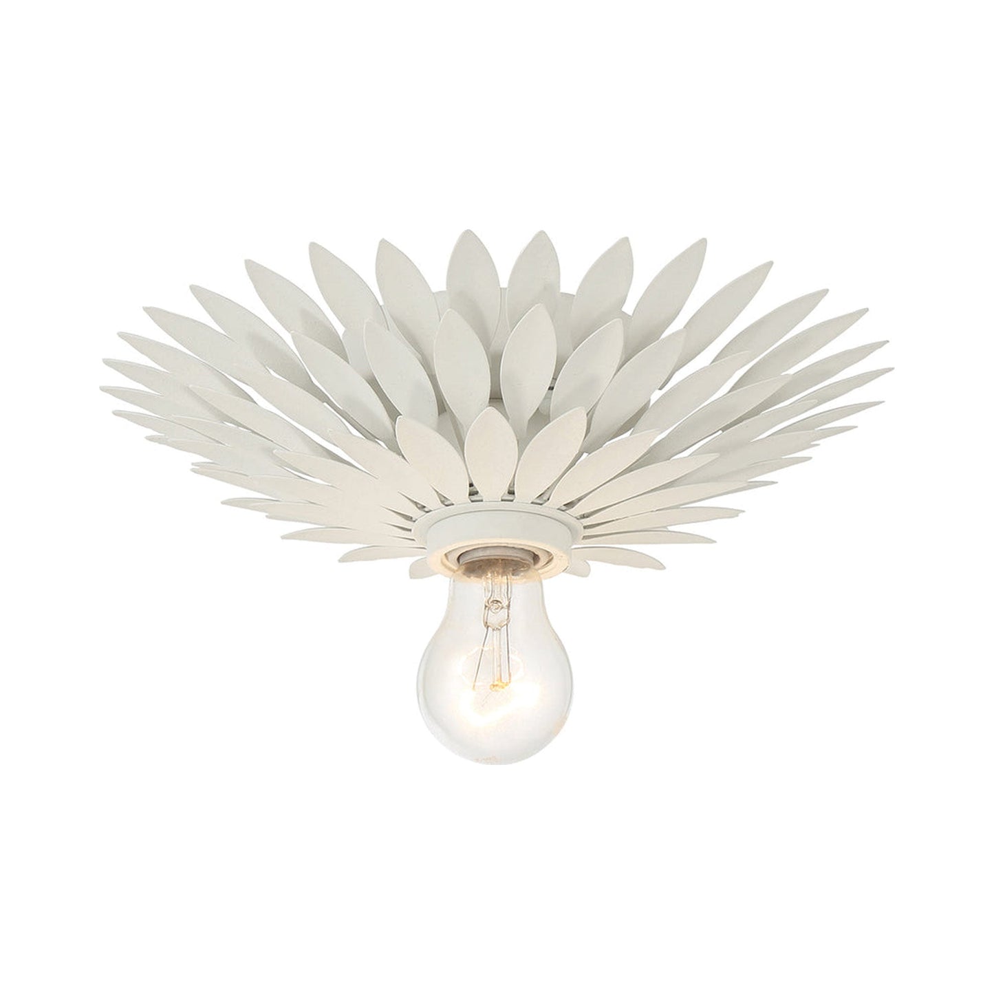 Broche Flower Flush Mount Ceiling Light in Matte White.