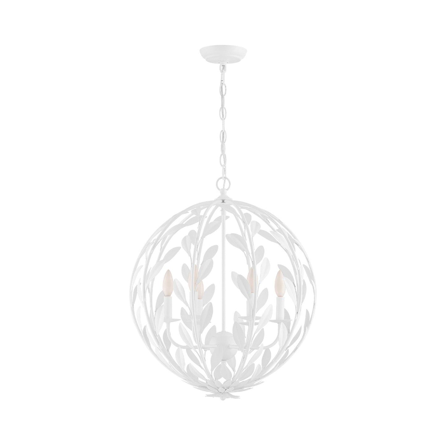 Broche Sphere Chandelier in Matte White (6-Light).
