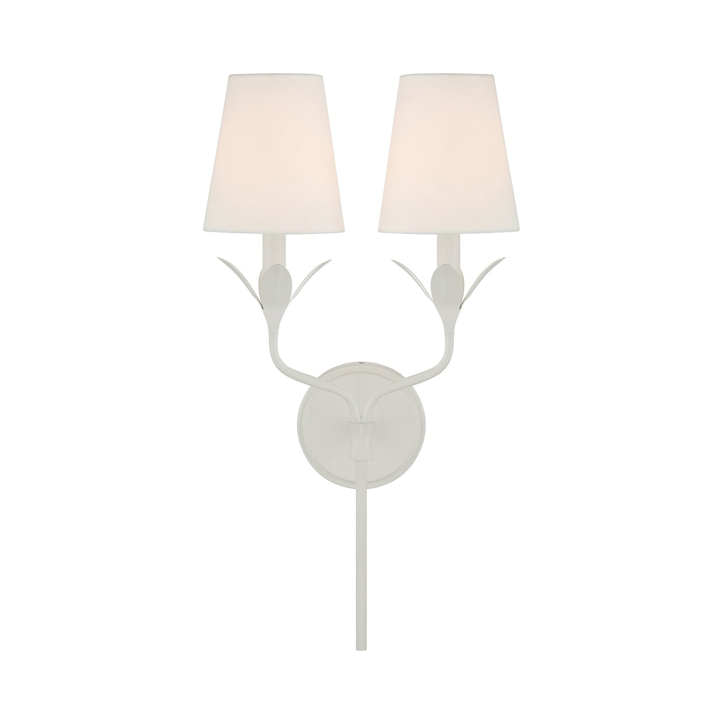 Broche Wall Light in Matte White (Fabric/12-Inch).