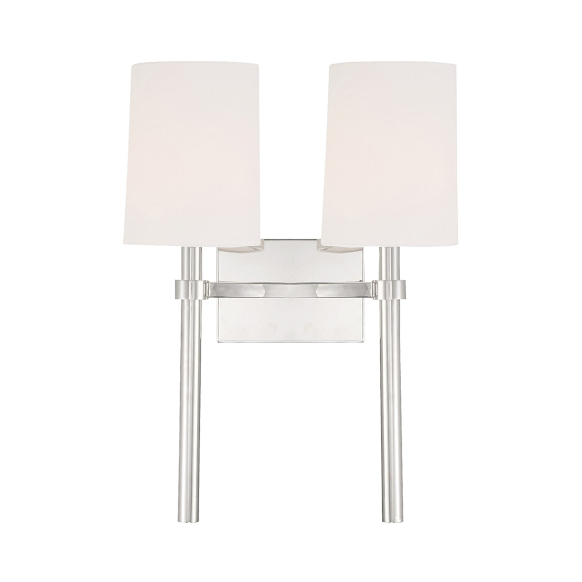 Bromley Wall Light in Polished Nickel (2-Light).