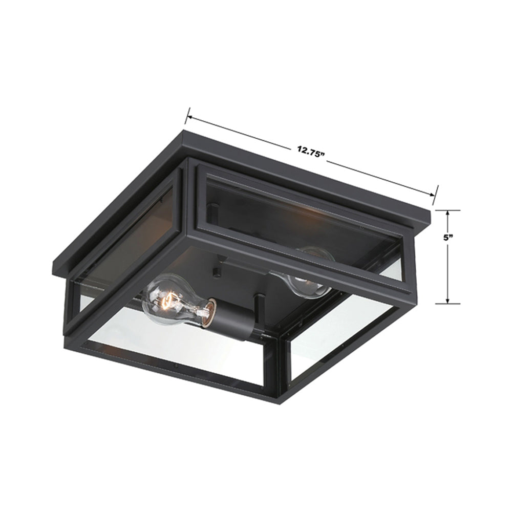 Byron Outdoor Flush Mount Ceiling Light - line drawing.