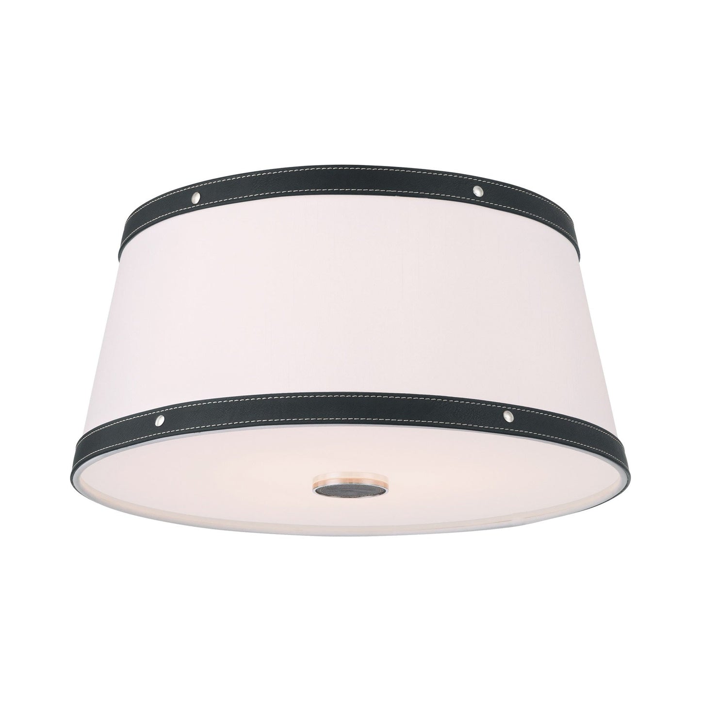 Callahan Flush Mount Ceiling Light in Polished Nickel.