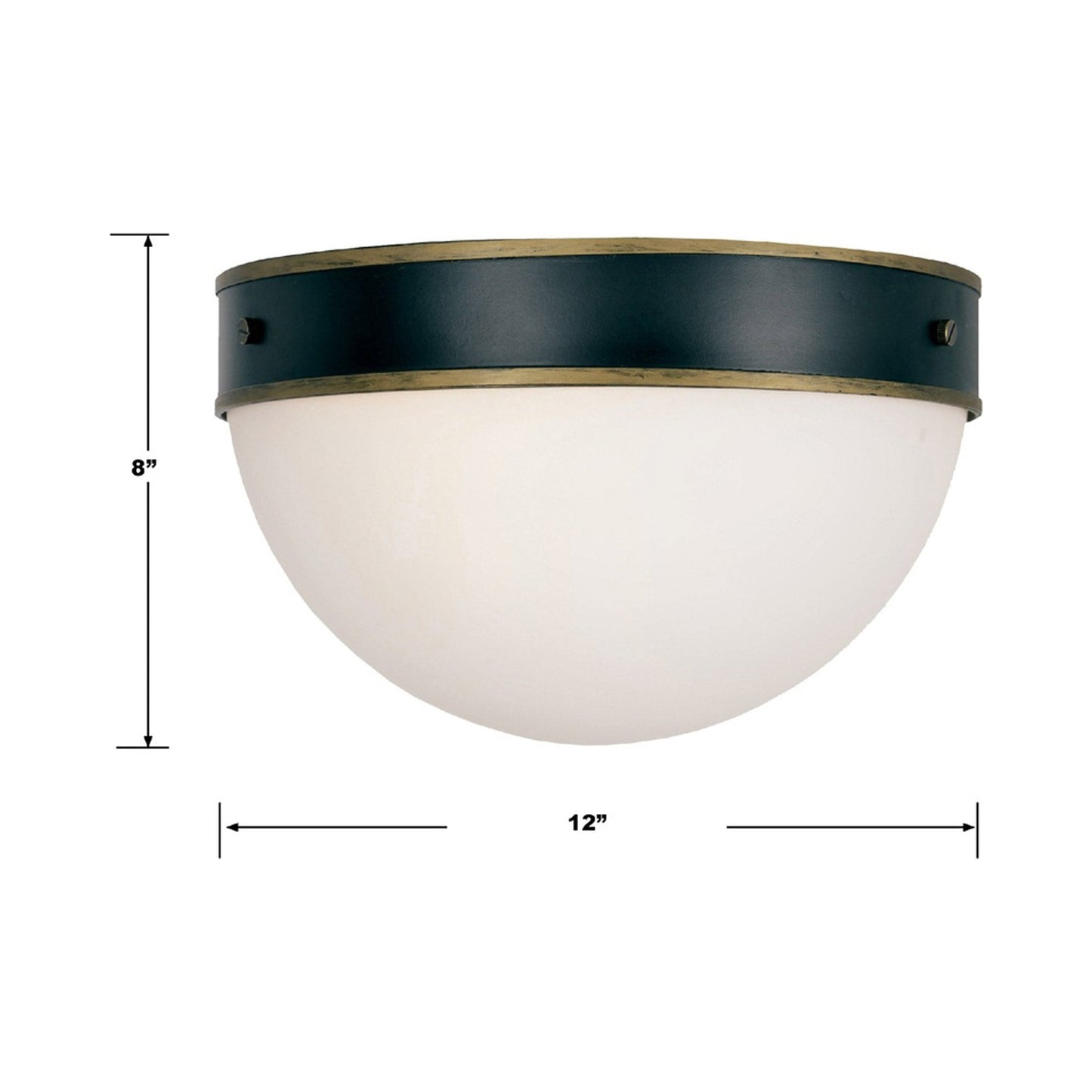 Capsule Outdoor Flush Mount Ceiling Light - line drawing.