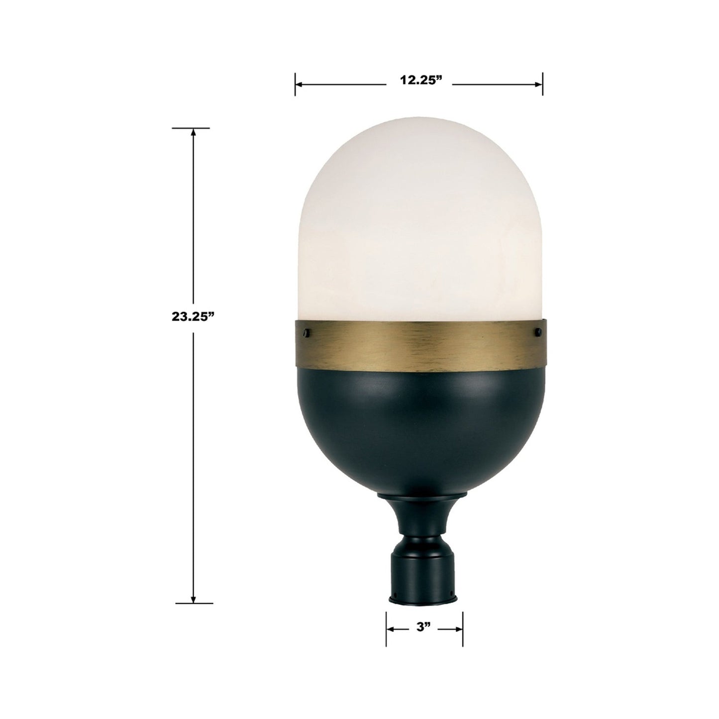 Capsule Outdoor Post Light - line drawing.