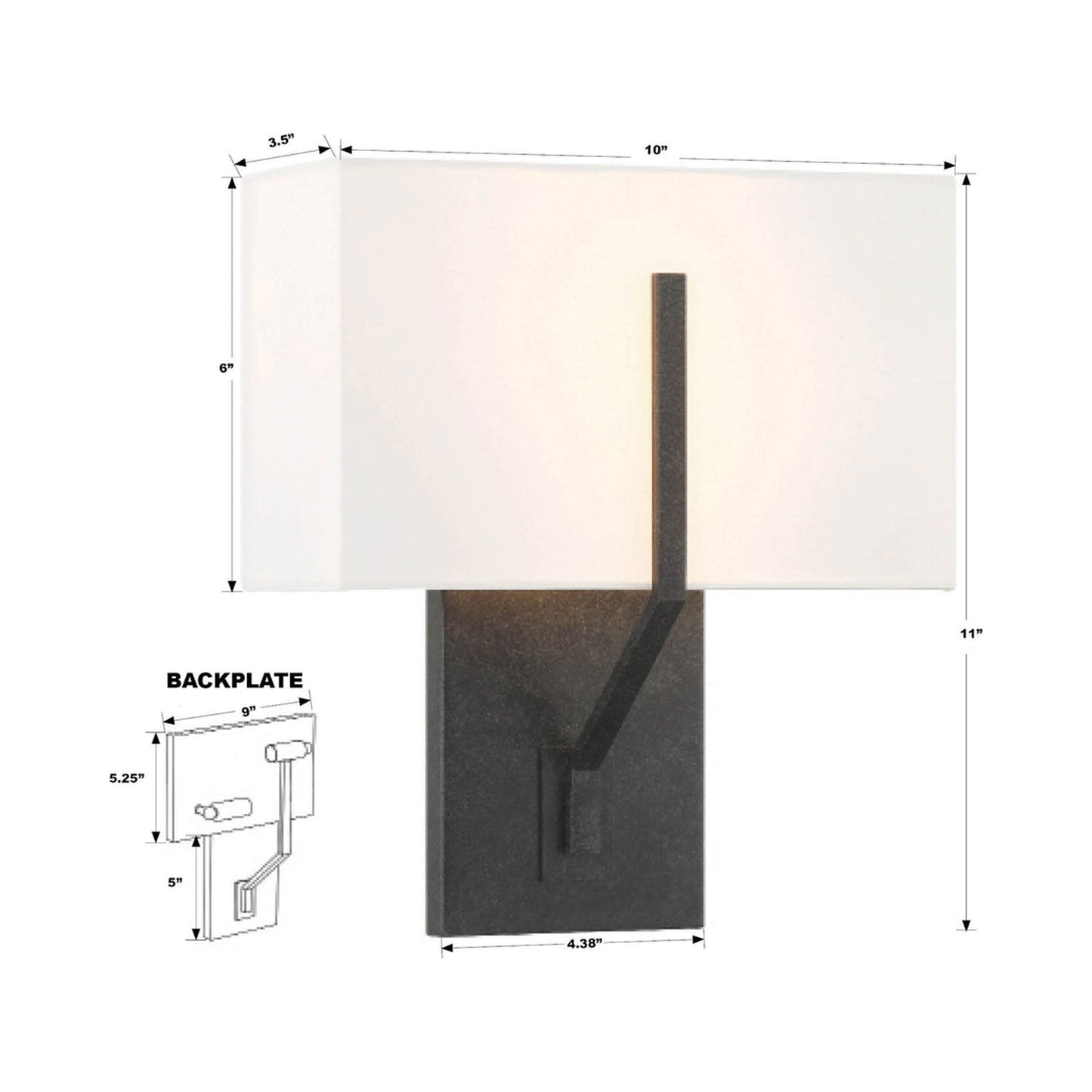 Carlyn Wall Light - line drawing.